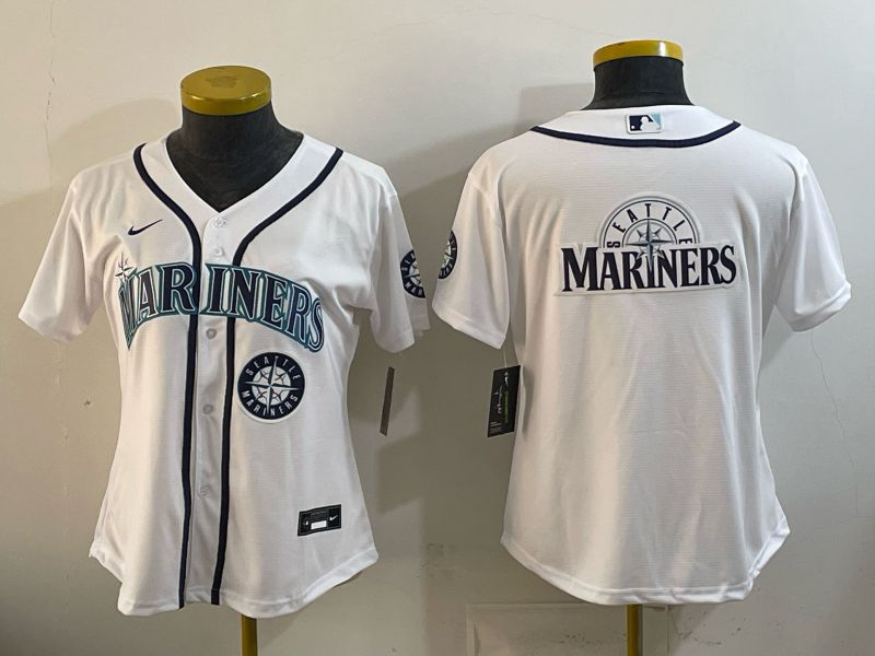 Women 2026 Seattle Mariners Blank White Game Nike MLB Jersey style 0013